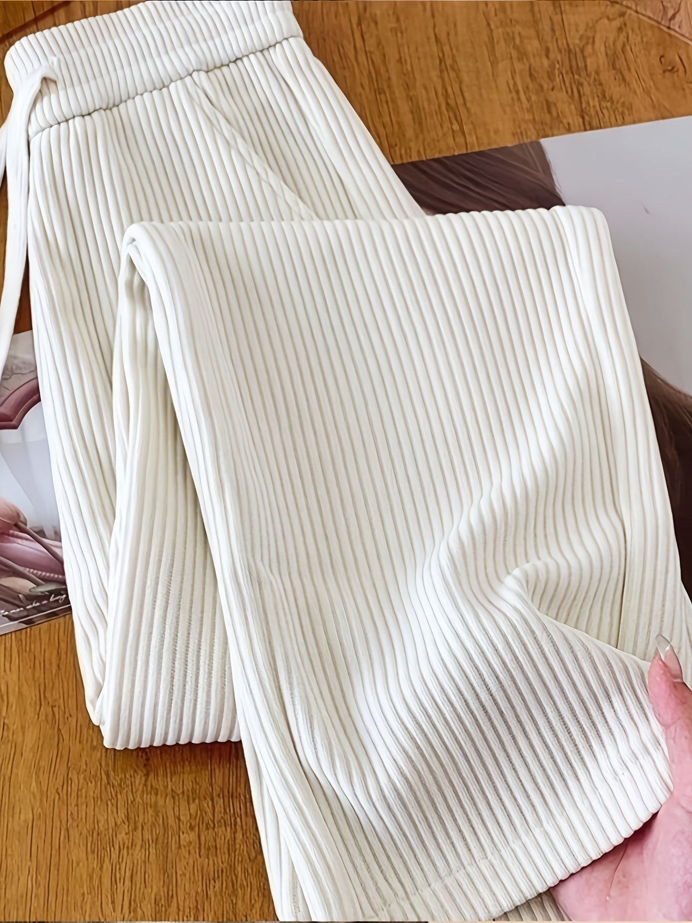 1pc Of Four Seasons Classic Versatile Straight Leg Pants For Women, High Waist, Slim Look, Loose And Comfortable, Narrow Version, Wide Leg Pants, Casual And Comfortable, Regular Women'S Pants