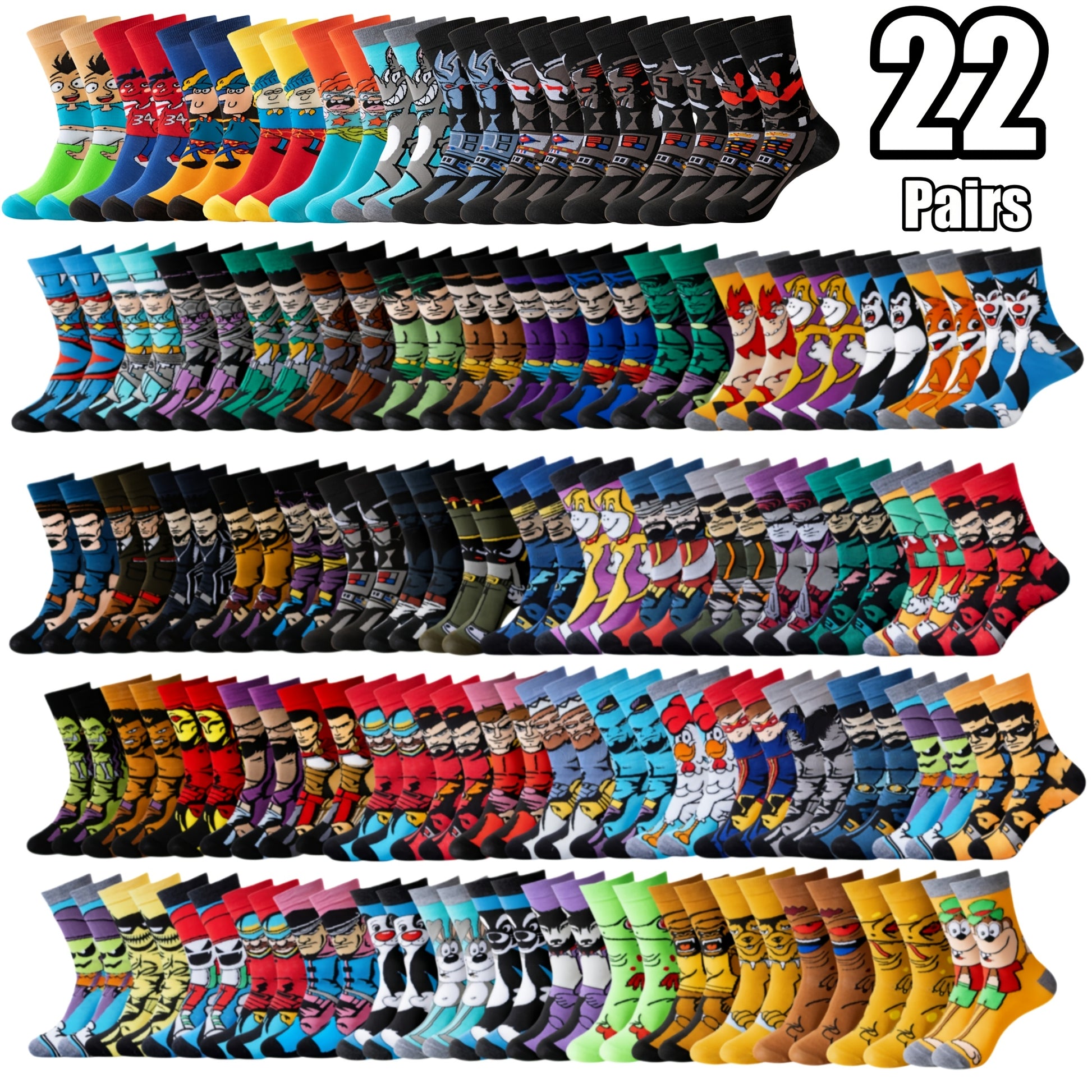 Random 5 10 12 20 22 Pairs Of Knitted Socks Novel And Fun Casual Unisex Solid - product view 7