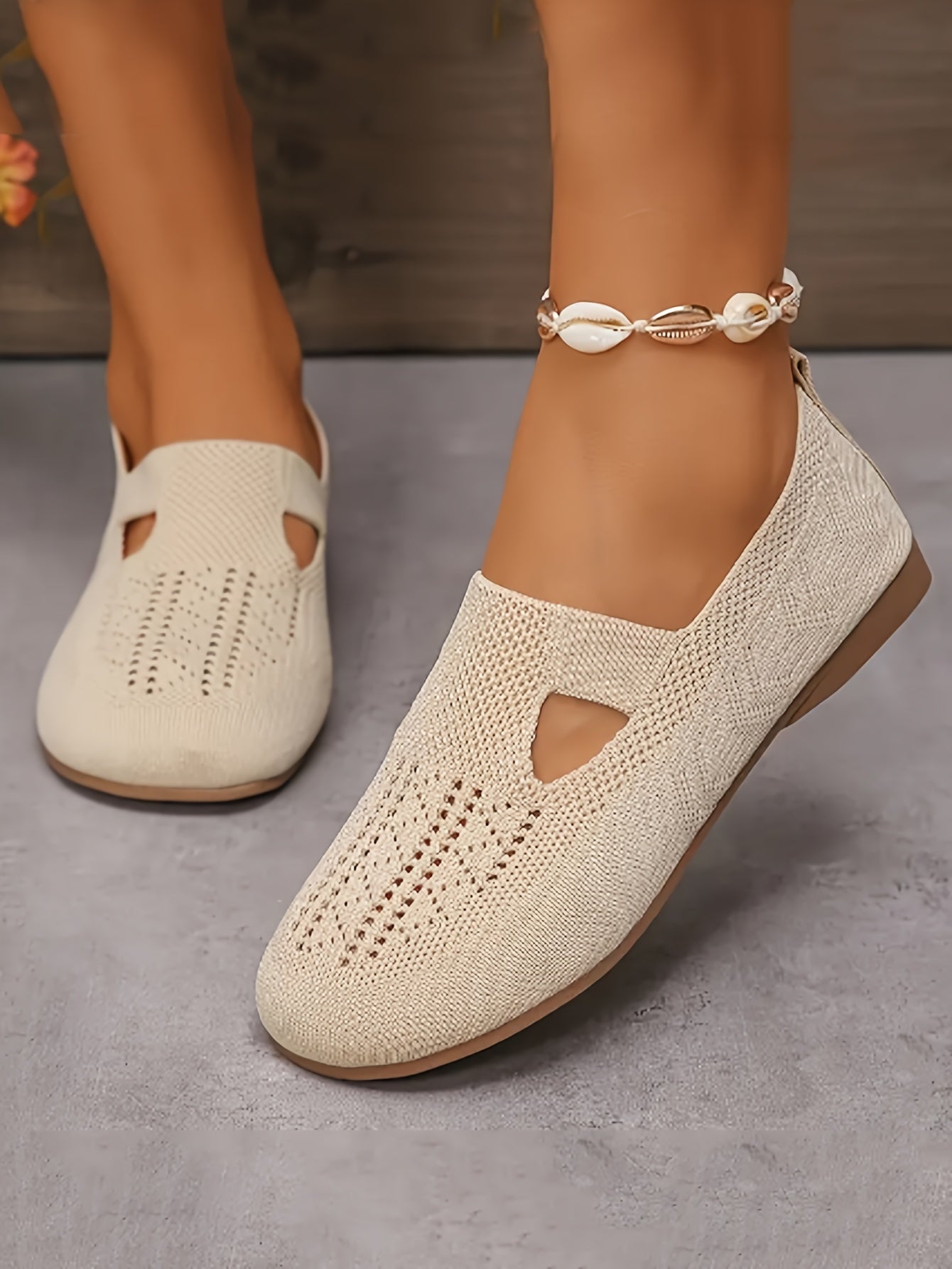 Women'S Lightweight, Comfortable, Breathable Solid Color Round Toe Flat Sole Single Shoes, Casual Vacation Style Fly Woven Flat Shoes, Women Shoes, Sneakers
