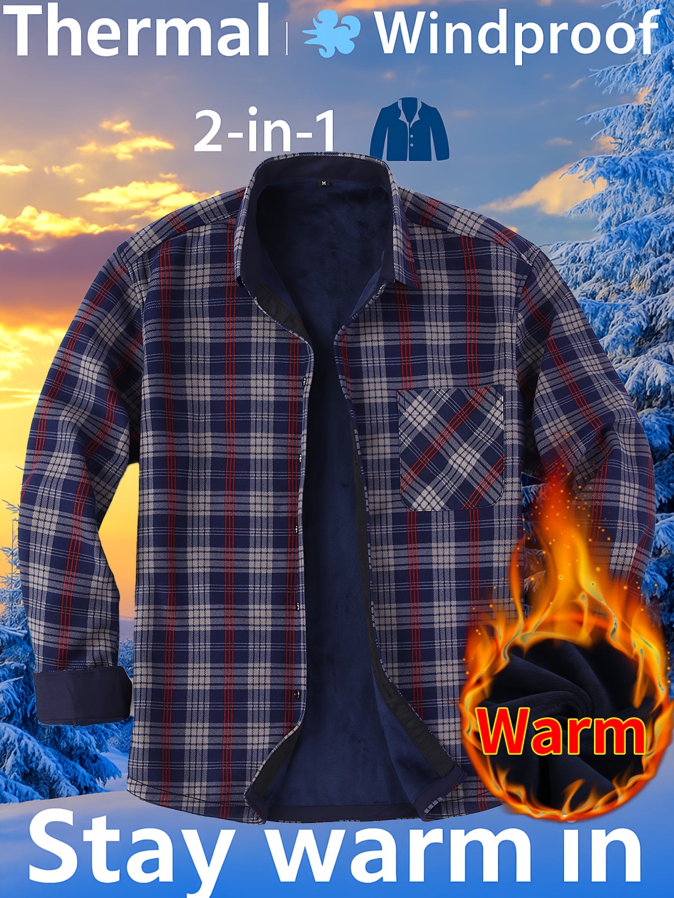 Men's Orange Polyester Long-Sleeve Jacket - product view 19