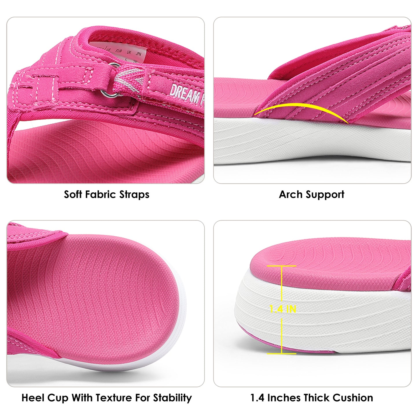Women's Flip Flops Comfortable Thong Sandals Classic Casual Lightweight Sandals Summer Sandals Comfortable Summer Beach Walking Thong Cushion Sandals Slip On Indoor Outdoor