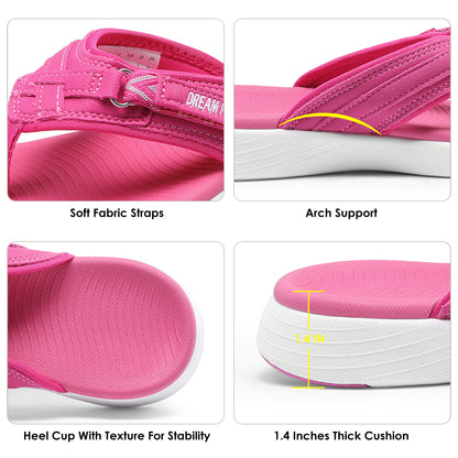 Women's Flip Flops Comfortable Thong Sandals Classic Casual Lightweight Sandals Summer Sandals Comfortable Summer Beach Walking Thong Cushion Sandals Slip On Indoor Outdoor