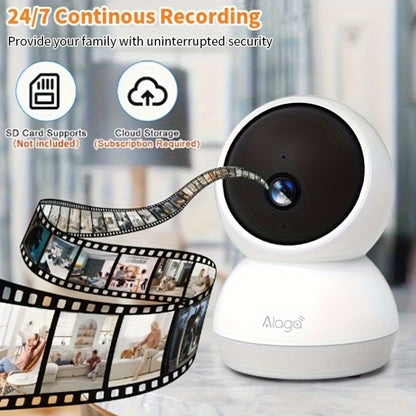 Alaga 2K Monitor with Camera And Audio - Indoor Security Camera, AI Motion Detection, 2.4G/5G Wifi, Night Vision, 2-Way Talk, Cloud/Sd Storage