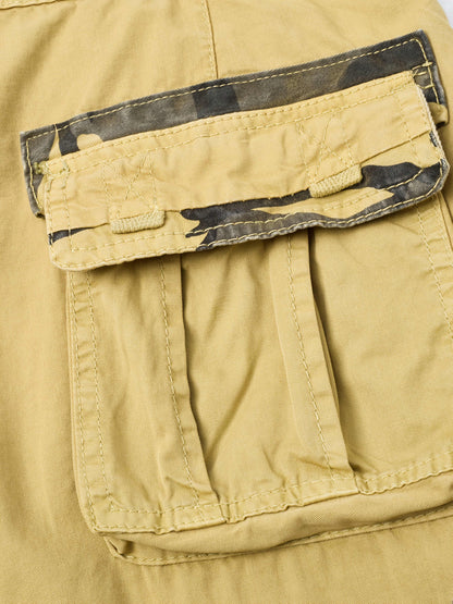Plus-Size Men'S Outdoor Washing Multi-Pocket Tooling Tactical Shorts with Drawstring to Leave a Pocket Suitable for Outdoor Activities Such As Mountaineering And Camping, Plus Size