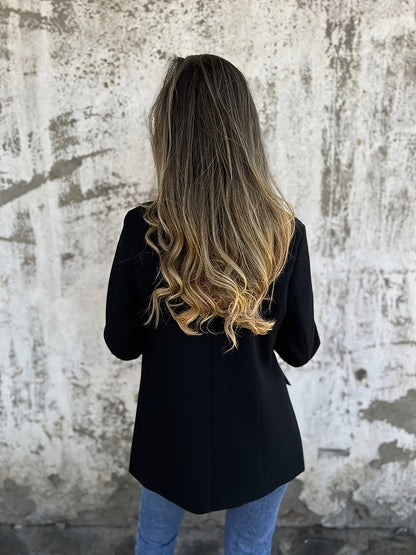 A Stylish Women'S Blazer with a Easy European Design, Featuring a Leopard Print Lining, Faux Pocket Design, Comfortable Fabric, And an Elegant Look, Making It a Must-Have for Daily Commutes