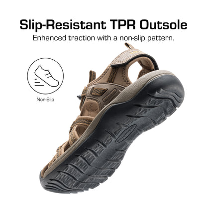 Women's Hiking Sandals Adventurous Summer Sports Shoes Outdoor Closed Toe Athletic Sport Sandals Comfortable Water Shoes Water-Friendly Beach Pool Vacation Fishing Boating Park Shoes