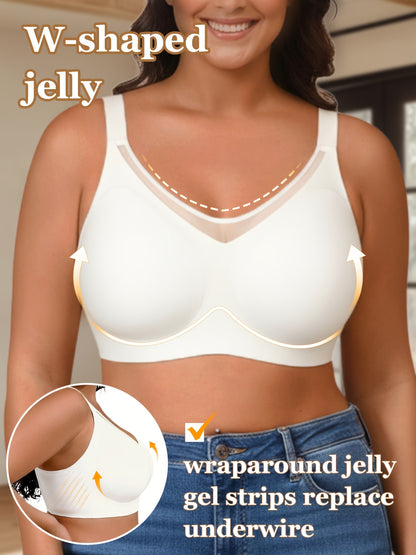 Women's Black Mesh V-Neck Bra - product view 18