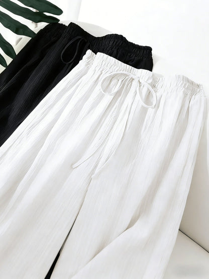 Women's Wide Leg Pants - Drawstring Waist Wide leg 62