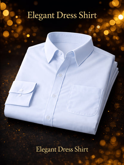 Men's Regular Fit Casual Button Shirts Long Sleeve Stretch Breathable Wrinkle Resistant Solid Work Weekend Wear