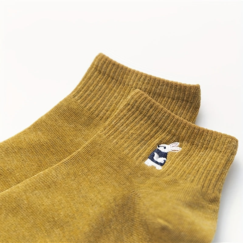 10 Pairs Of Women's Socks, Cute Embroidered Socks for Women, Short Socks, Boat Socks, Low Socks, Midsole Socks, Animal Cartoon Short Socks