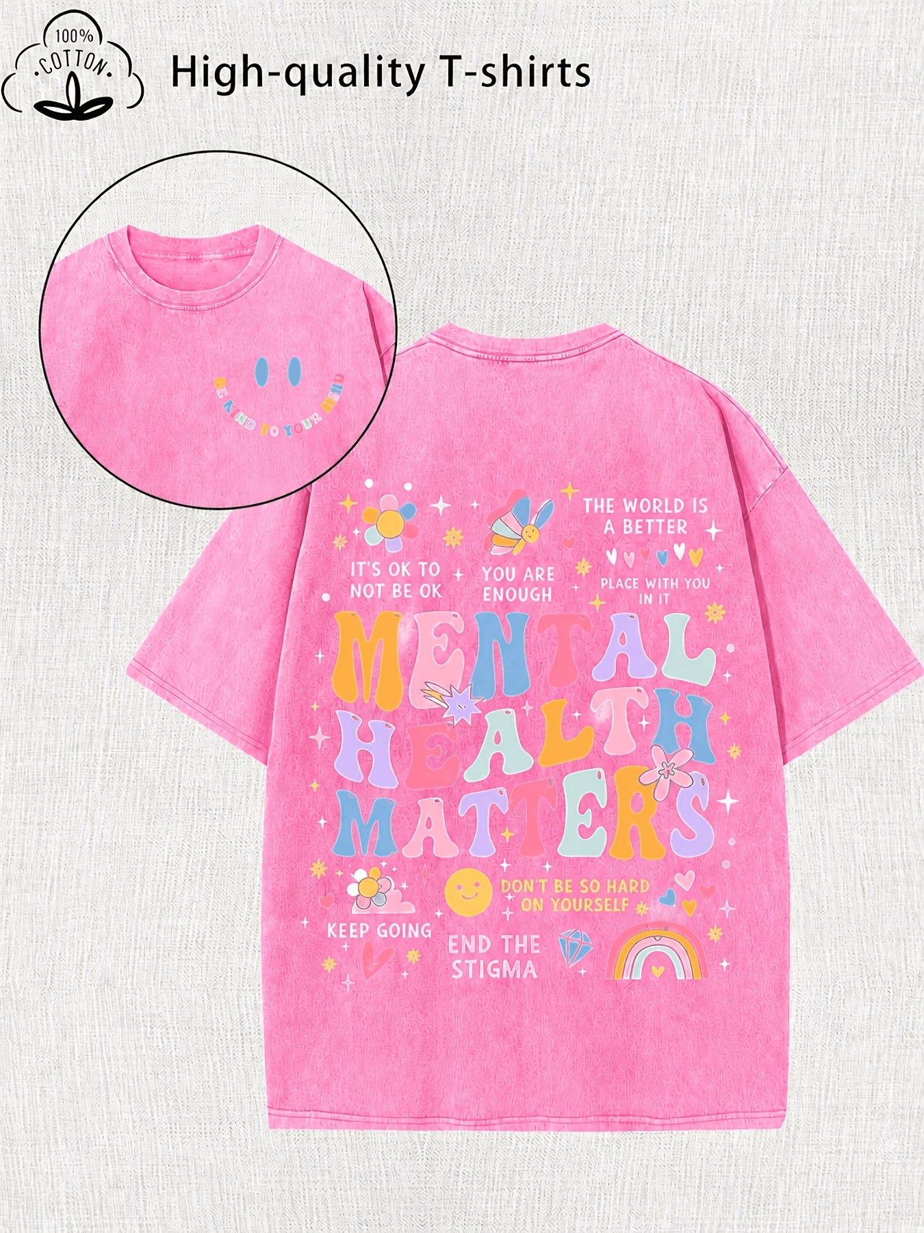 Trendy Women'S Retro Printed T-Shirt - Made from 230G Thick, Featuring a Retro Street Style with a Crew Neck And Short Sleeves. It'S Machine Washable And Ideal for Casual Wear in Spring And Summer, Offering a Unique Loose Fit