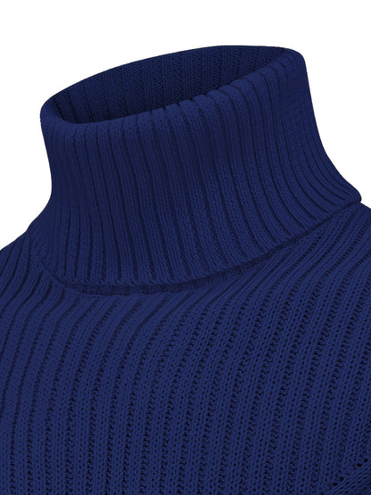 Men's Mature Casual Vintage Twisted Turtleneck Knit Pullover