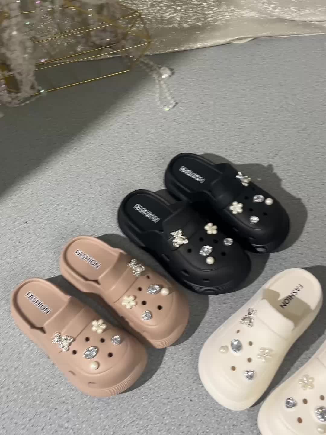 2026 Summer Beach Casual Women Mules Fashion Platform EVA Bowknot Pearl  for Mother'S Day Outdoor Vacation, Women Shoes