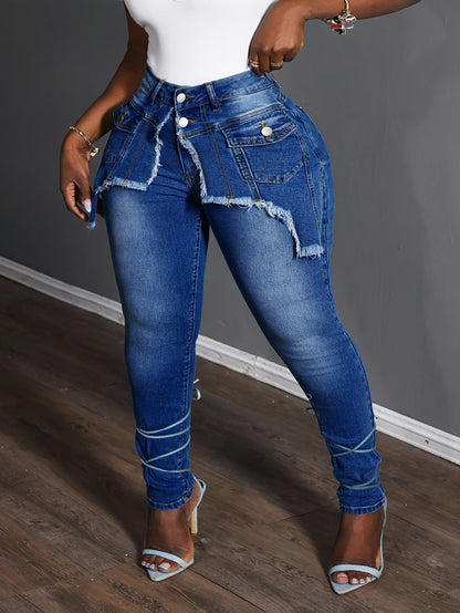 Women'S Plus - Size Skinny High - Waist Jeans for Lifting the Buttocks
