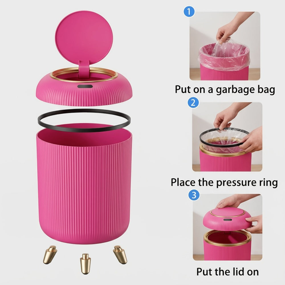 Touchless Smart Trash Can - Automatic Lid and Odor-Sealing Design