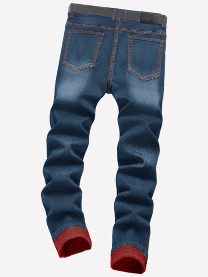 2pcs Men's Slim Fit Distressed Ripped Jeans | Classic Stretch Denim Pants, Trendy Casual Versatile Outfits
