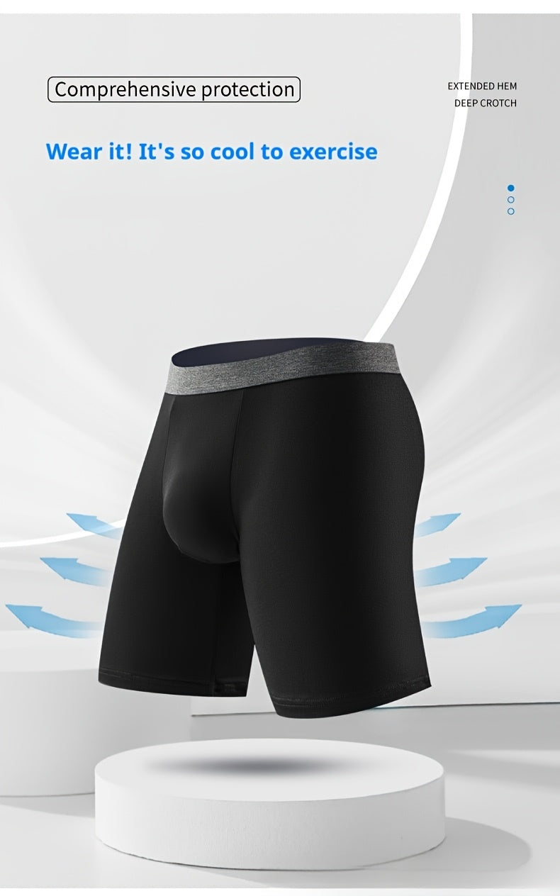 Set of 4 Men'S Big & Tall Boxer Briefs for Weights Up to 160Kg/350Lbs - Designed to Prevent Chafing with Extended Legs, No Ride-Up, Suitable for Running, And Made with Moisture-Wicking Breathable Fabric, Plus Size