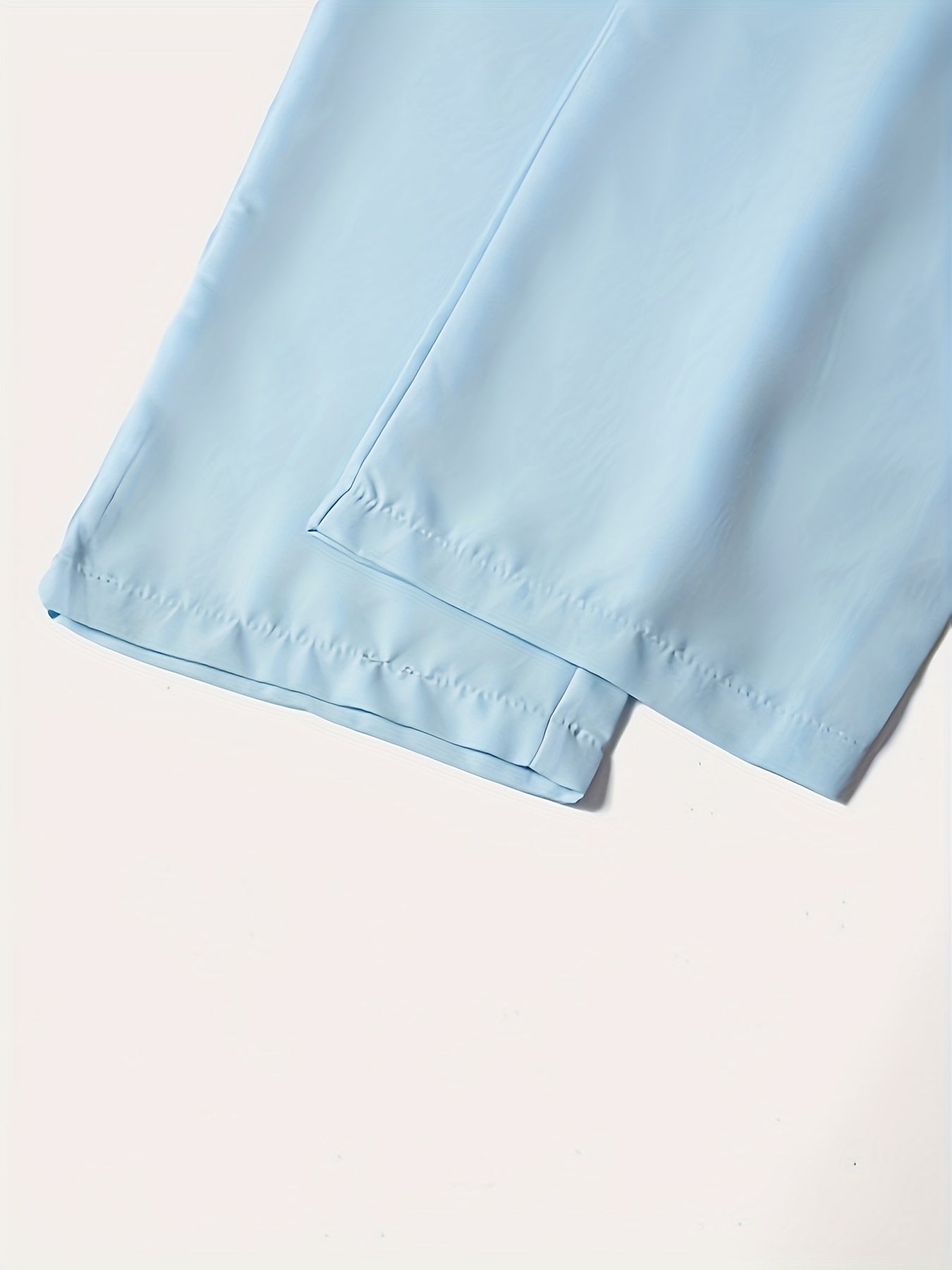 2pcs Men'S Summer Short Sleeve Button-Up Shirt and Pants Set - Light Blue Geometric Print, Casual Regular Fit with Drawstring Waist, Non-Stretch Fabric, Perfect for Casual Attire, Everyday Clothing | Geometric Print Shirt | Woven Fabric Shirt