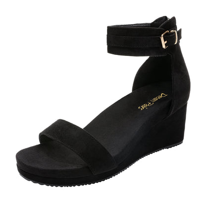 Women's Summer Shoes, Women's Platform Wedge Sandals, Open Toe Buckle Ankle Strap Sandals Stylish & Versatile, Durable & Long-lasting, Versatile and Stylish for weddings, shopping, dating, Office, with wrap dresses, jeans, skirts, shorts, jumpsuits