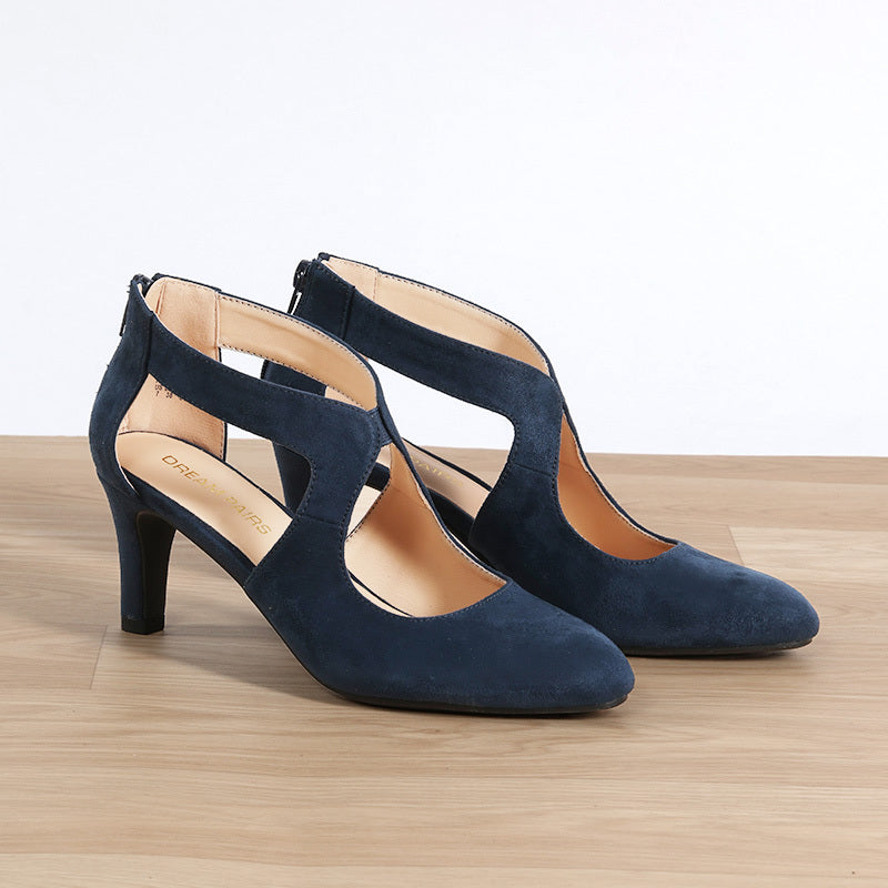 Women's Pumps Closed Pointed Toe Kitten Heels Elegant Party Wedding Dress Shoes for Women Comfortable Cross Strap Wedding Prom Party Stiletto Shoes for Women