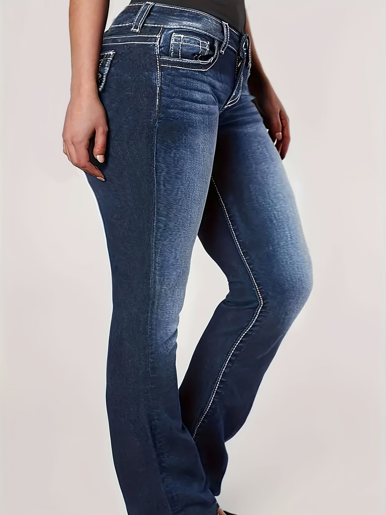 Women's Sea Blue Denim High-Waist Jeans - product view 9