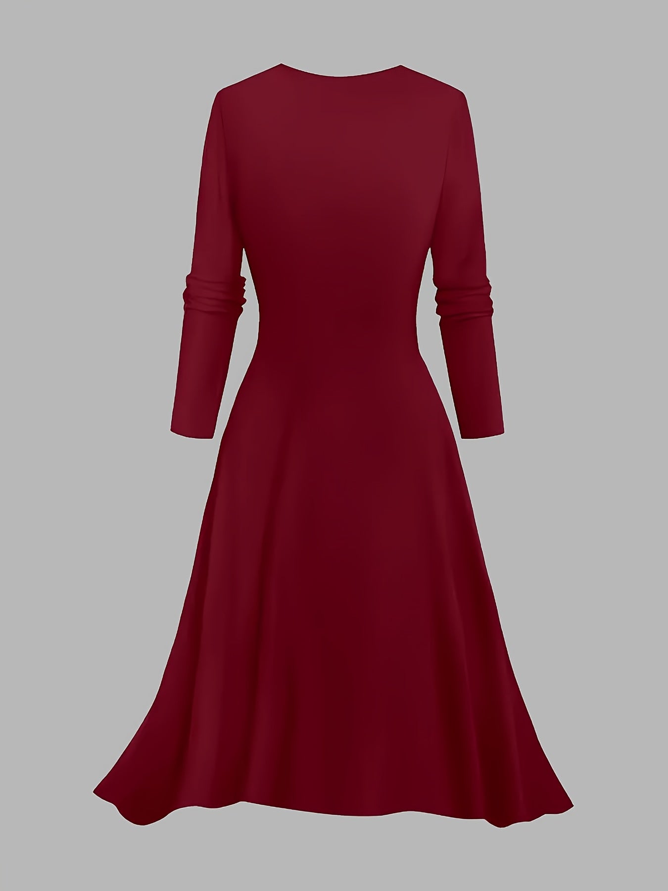 Two-piece dress set: simple and fashionable printed dress and solid color long coat, elegant two-piece set