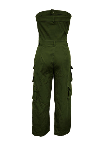 Ladies Tube Top One-piece Suit Pants, Women'S Strapless One-piece Suit With Pants, Summer And Spring Casual Sexy Women'S Dress Pants, Women'S Clothing Set