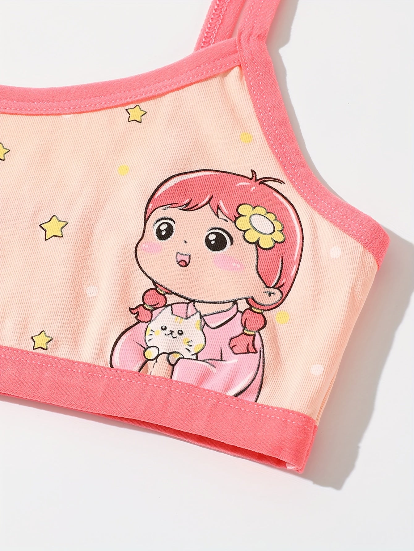4 Sets/8pcs of Stylish Butterfly Print Vests And Panties for Teen Girls, Soft And Comfortable Underwear