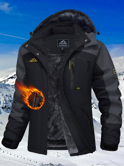 [Winter Jacket for Women]Women'S Ski Snowboard Jacket Thermal Fleece Insulated Snow Jacket Casual Work Jacket Coat Windbreaker Parka 4 Pockets Camping Snow Jacket Warm Winter Hiking Fleece Lined Jacket