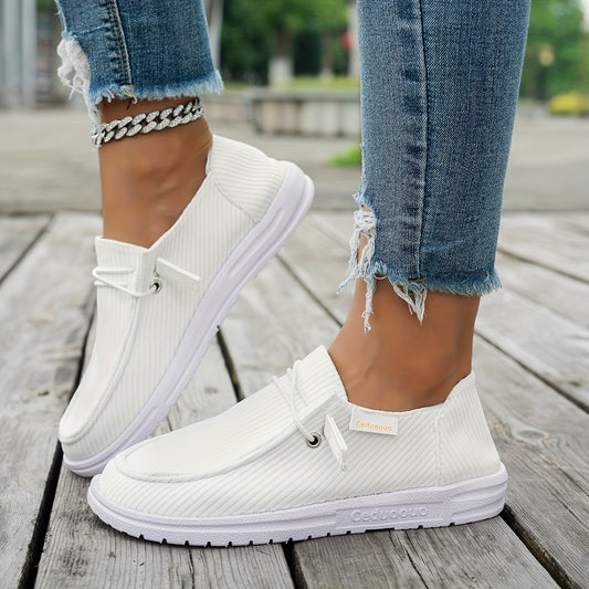 [Sneakers] Ceduoouo Women'S Casual Slide Bushing Skateboard Sneaker, Solid Color, Non-Slip Slip Mat, Four Seasons Comfortable, Fabric Upper And Inner, Breathable Insole