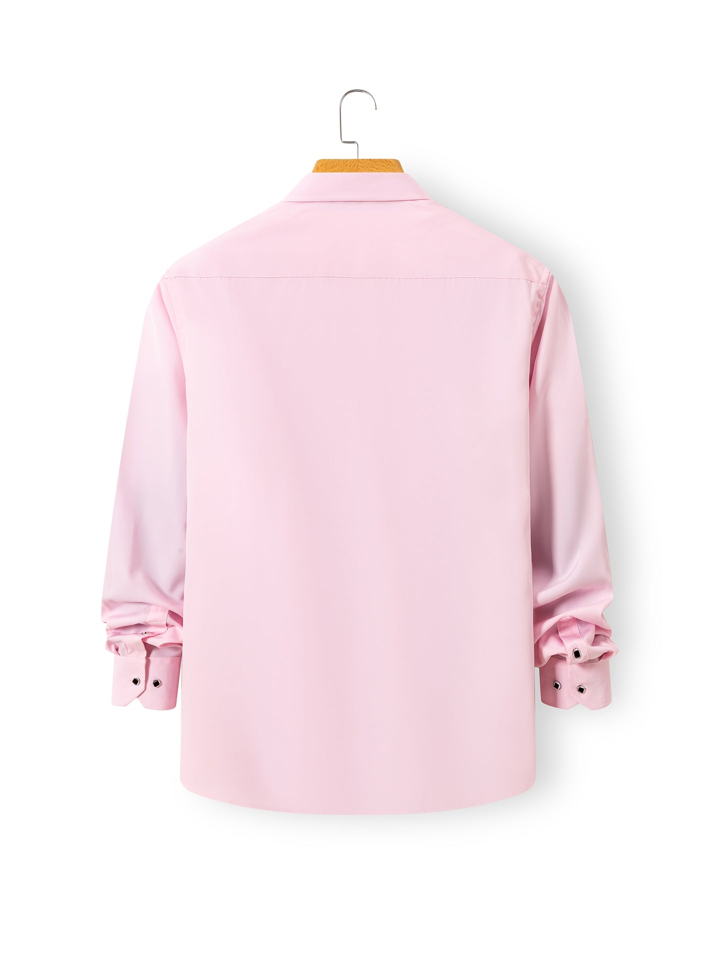 Father'S Day Gift Choice, Men'S Long Sleeve Button Shirt, Crystal Button Design, Solid Color Plain Formal Business Attire, Great As Gift for Party, Wedding, Date Dress Shirt