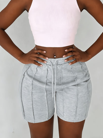 (3pcs)Solid Color Drawstring Sports Shorts with Elastic Waistband And Slant Pockets, Casual Style for Women In Spring/summer/autumn.