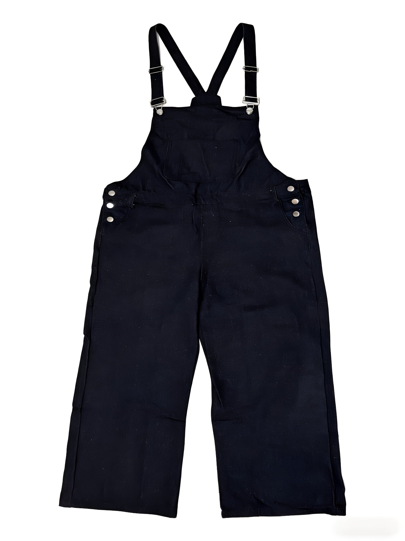 Plus-size Men's Loose-fitting Overalls, Suitable for Plus-size Men. Adjustable Straps, Durable Black Fabric, Suitable for Work And Outdoor Wear., PLUS SIZE