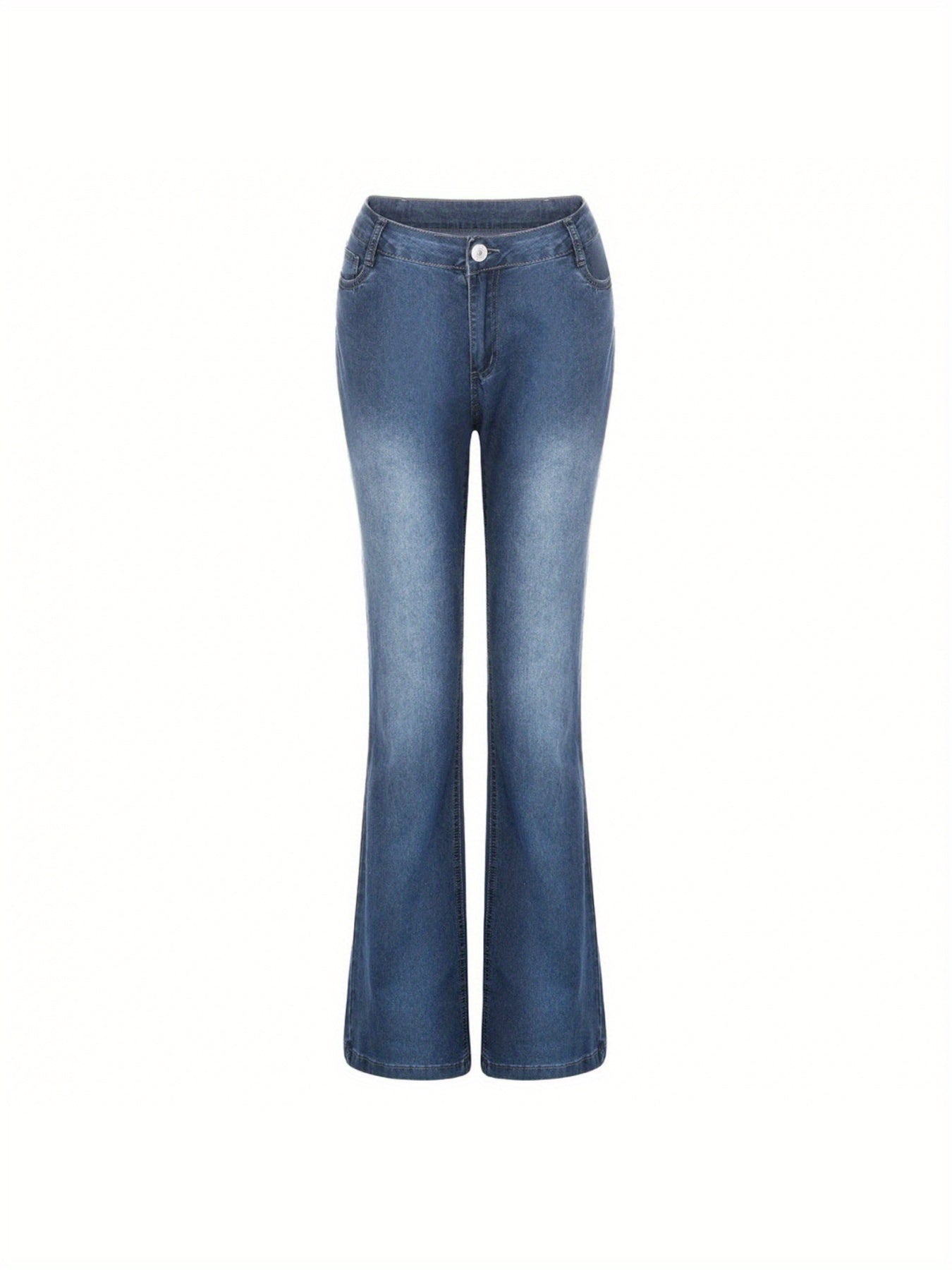 American Retro Jeans, New Mid-Waist Flared Pants for Women, Elastic, Tall And Powerful Pants