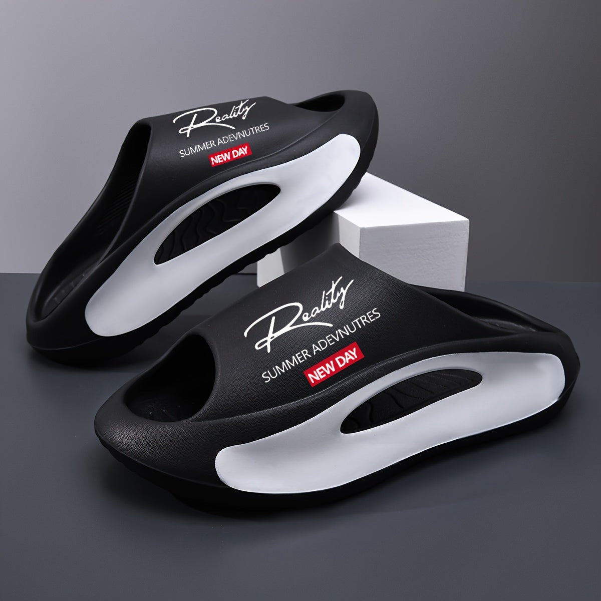 Men's Slides - Thick Sole & Open-Toe Comfort 473317