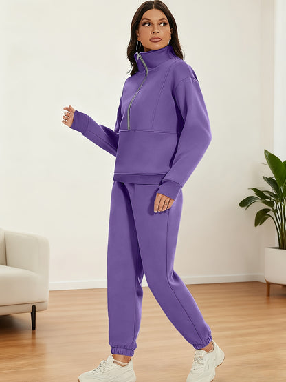 A Set of Autumn And Winter European And American Women'S Two-Piece Suits, Sweatshirts, Trousers, Fleece Sports, Street Fashion And Casual Suits