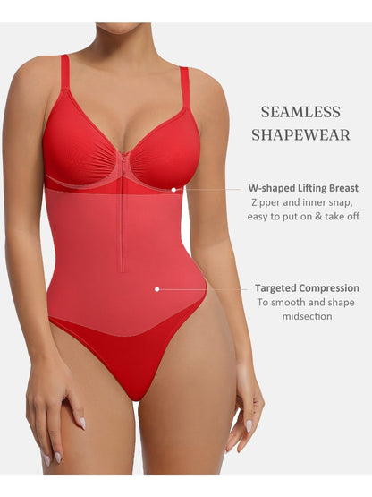 Women's Targeted Control Shapewear Bodysuit - Zip Front Body Smoothing