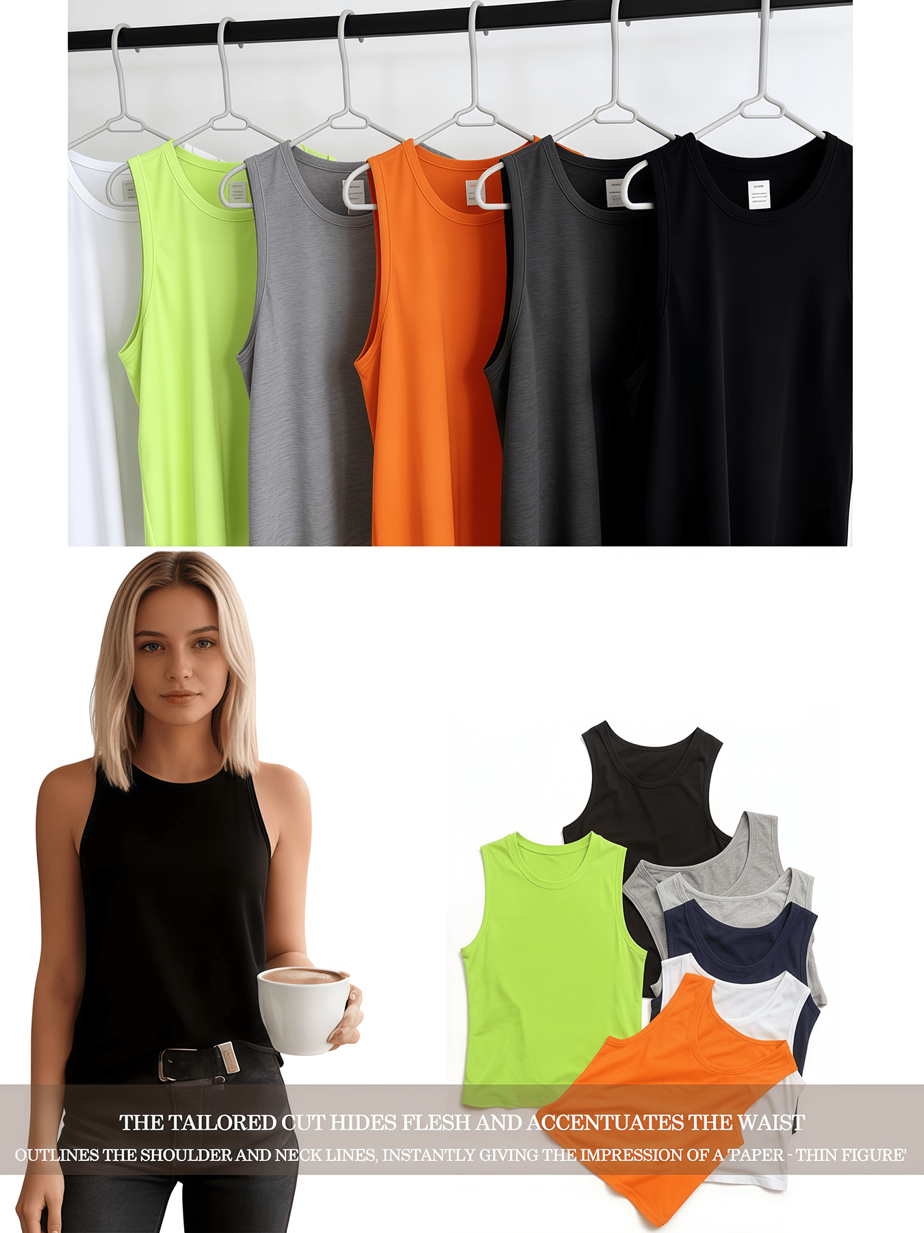 Women's Casual Sleeveless Tank Top with Texas Outline Design, Loose Breathable Opaque Fabric, Backless Round-Neck Lightweight T-Shirt, Machine Washable, for Women, Spring/Summer Outdoor Fashionable Shirt