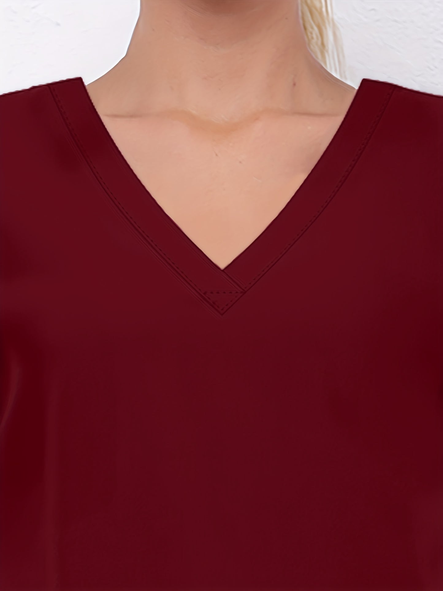 Women'S V-Neck Frosted Breathable Uniform Hand Washing Workwear Brush Hand Clothes Top