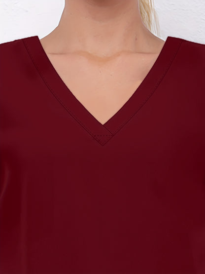 Women'S V-Neck Frosted Breathable Uniform Hand Washing Workwear Brush Hand Clothes Top