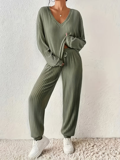 Women'S Loungewear Set, Top with Long Pants. Women'S Apparel, Women'S Summer Clothing, Women'S Summer Outfits, Women'S Popular Outfits, Women'S Set, Women'S Two-Piece Outside Twopiece Set Women'S Autumn Two-Piece Set Women'S Clothing