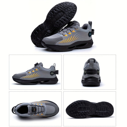 SAFETREK Men's Safety Shoes - Featuring A Rotating Buckle Design, Built-in Steel Toe Cap And Kevlar Midsole, Impact And Puncture Resistance, Wear-resistant And Non-slip Outsole, Suitable for Various Work Environments And All Seasons.