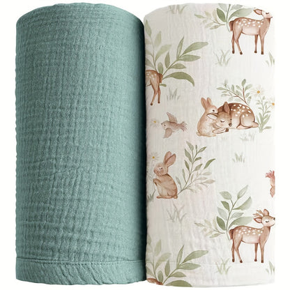Swaddle Blanket - 2-pack Breathable Muslin Soft