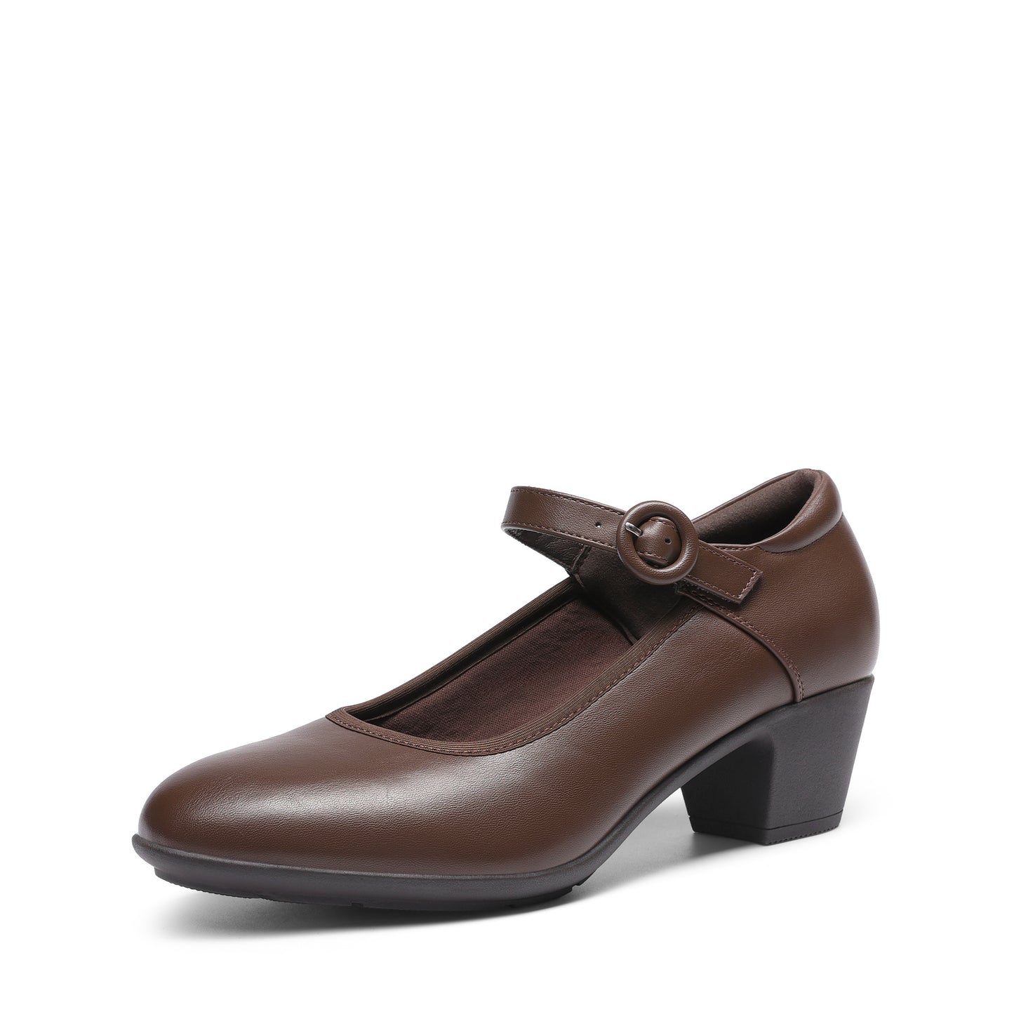 Women's Pumps Low Chunky Mary Jane Heels Closed Toe Comfortable Work Dress Shoes