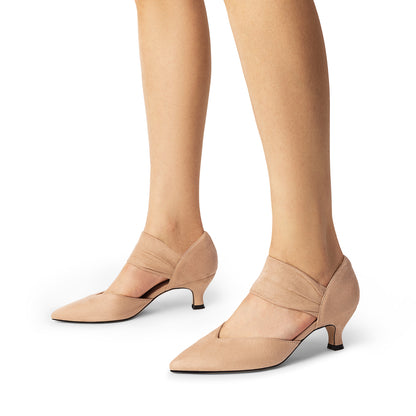 Women's Kitten Heels Low Pumps Shoes Pointed Closed Toe Slip On Dress Work Bridal Party Wedding Kitten Heel Pumps D'orsay Design Sweet And Elegant Comfortable Pumps Casual Dressy Shoes