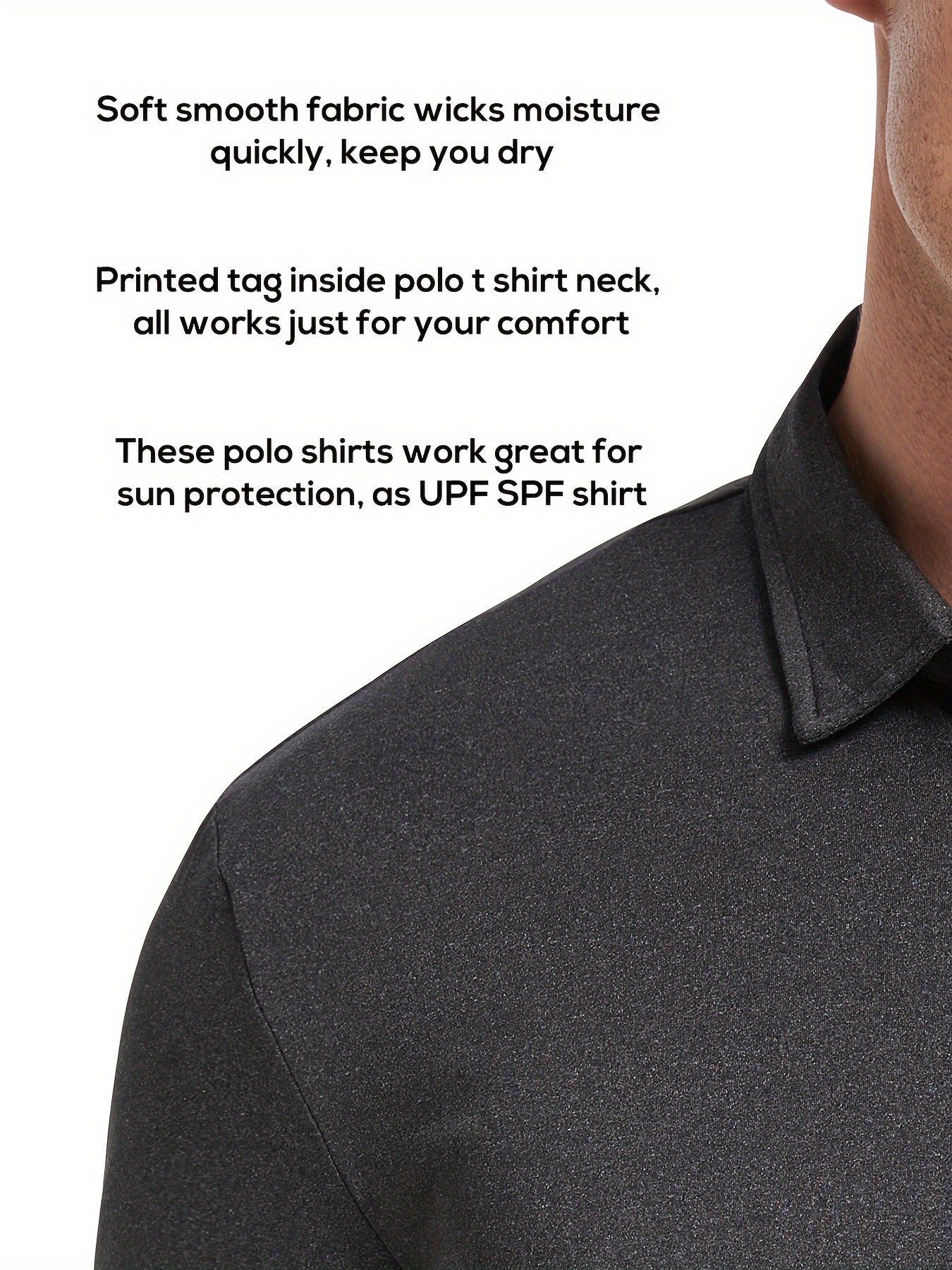 5pcs Men'S Shirt Quick Dry Performance Short Sleeve Golf T-Shirt - Moisture Transferring Casual Fitness Top