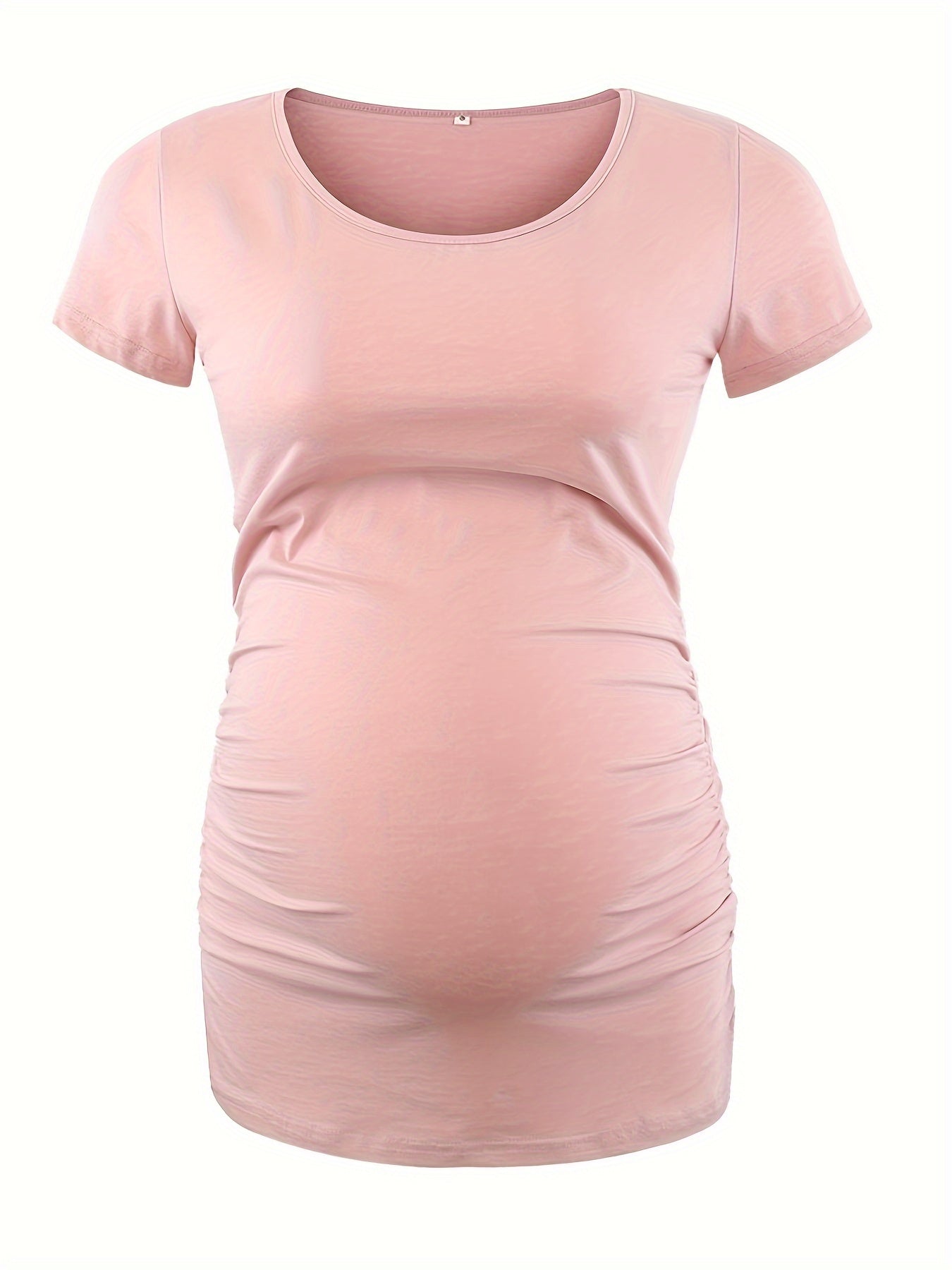 Women's Maternity Classic Side Ruched T-Shirt Tops Mama Pregnancy Clothes