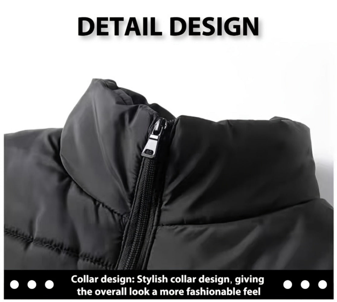 Men's Stand Collar Zip Vest - Zipper Pockets and Warm Layering