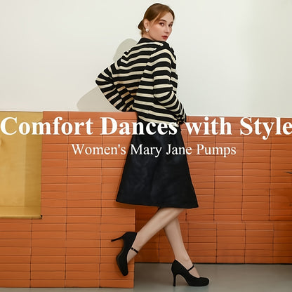 Women's Platform High Heel Mary Jane Pumps Round Closed Toe Dress Shoes Fashion Comfortable for Office Wedding Daily Wear, Women Shoes