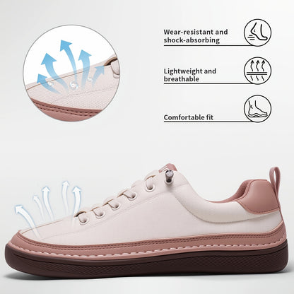 Women's Wide Top Minimalist Barefoot Sneakers - Featuring A Wide Toe Sole And Low Cut Lace Up Walking Shoes, Wide Last Shoes, Cushioning, Lightweight And Breathable, Suitable for Fitness, Yoga Steps, And Daily Work. Couple Shoes.damen Schuhe